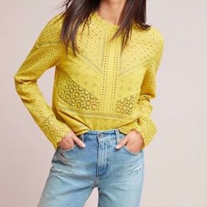 Anthropologie James Coviello embroidered top